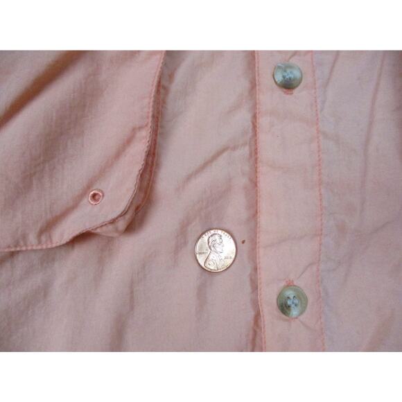 Columbia PFG Button Down Shirt Mens Large Peach Orange Vented Short Sleeve - Picture 8 of 16